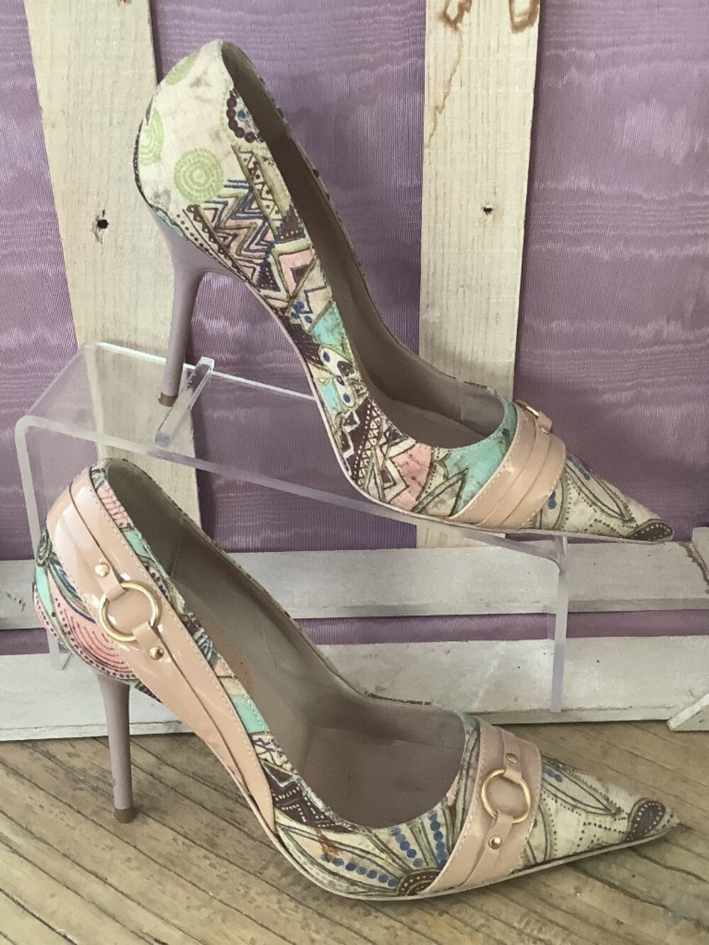 Aldo Pink Print High Heels Size 6 1/2